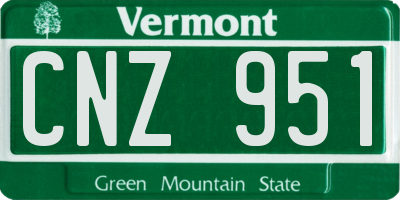 VT license plate CNZ951