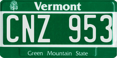 VT license plate CNZ953