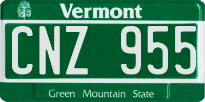 VT license plate CNZ955