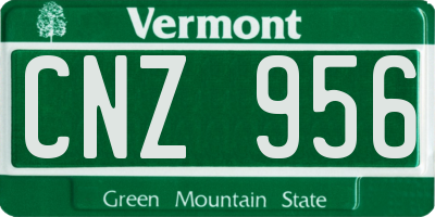 VT license plate CNZ956