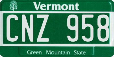 VT license plate CNZ958