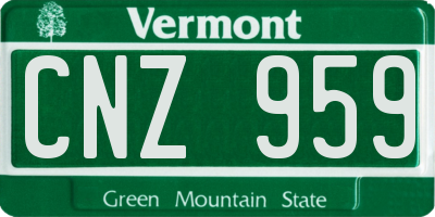 VT license plate CNZ959