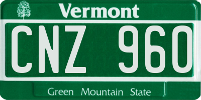 VT license plate CNZ960