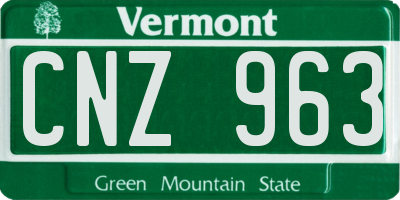 VT license plate CNZ963
