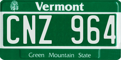 VT license plate CNZ964