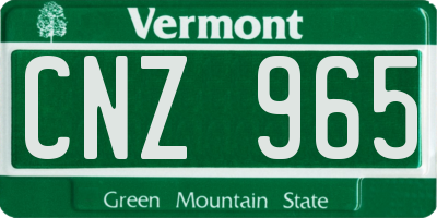 VT license plate CNZ965