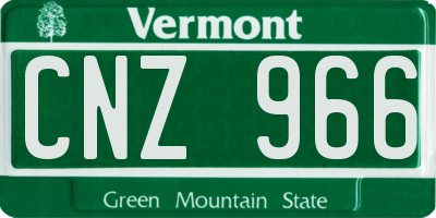 VT license plate CNZ966