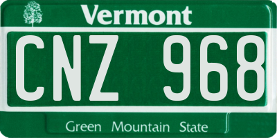 VT license plate CNZ968