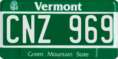VT license plate CNZ969