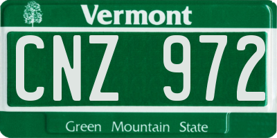 VT license plate CNZ972