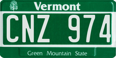 VT license plate CNZ974
