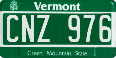 VT license plate CNZ976