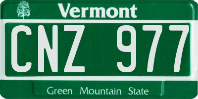 VT license plate CNZ977