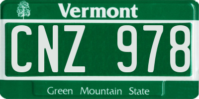 VT license plate CNZ978