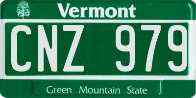 VT license plate CNZ979