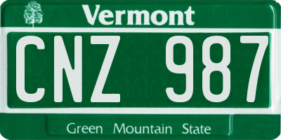 VT license plate CNZ987