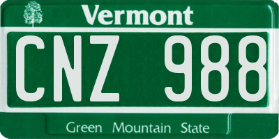 VT license plate CNZ988