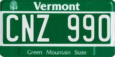 VT license plate CNZ990