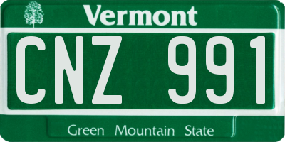 VT license plate CNZ991
