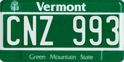 VT license plate CNZ993