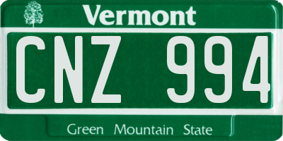 VT license plate CNZ994