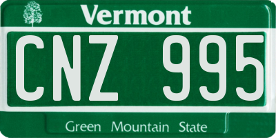 VT license plate CNZ995