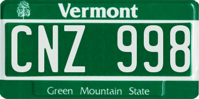 VT license plate CNZ998