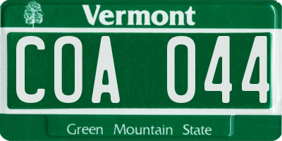 VT license plate COA044