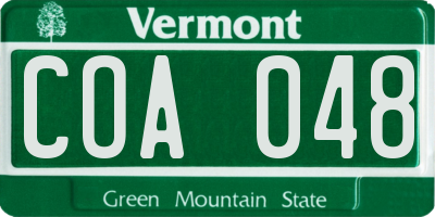 VT license plate COA048