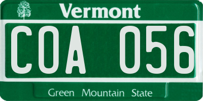 VT license plate COA056