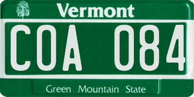 VT license plate COA084