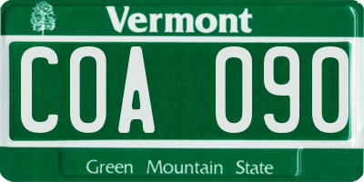 VT license plate COA090