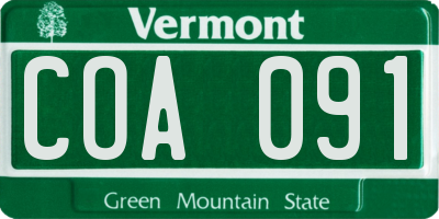 VT license plate COA091