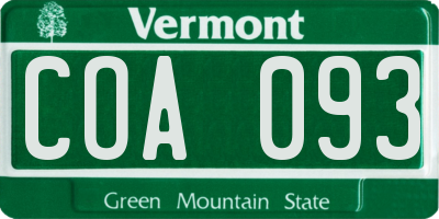 VT license plate COA093