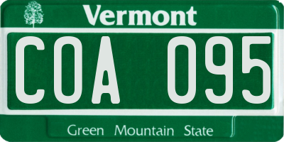 VT license plate COA095