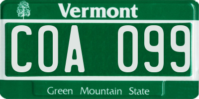 VT license plate COA099