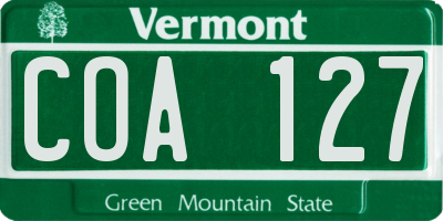 VT license plate COA127