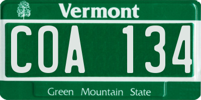 VT license plate COA134