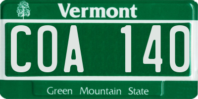 VT license plate COA140