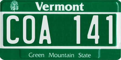 VT license plate COA141