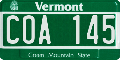 VT license plate COA145