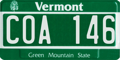 VT license plate COA146