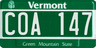 VT license plate COA147