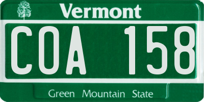 VT license plate COA158