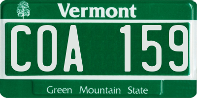 VT license plate COA159
