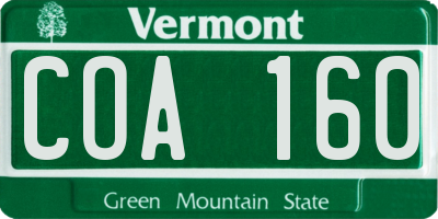 VT license plate COA160