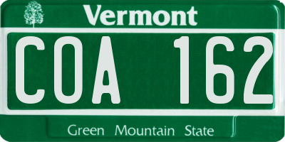 VT license plate COA162