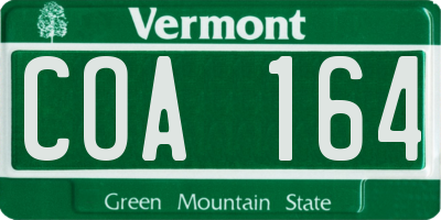 VT license plate COA164