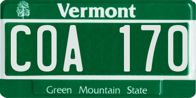 VT license plate COA170