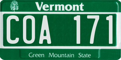 VT license plate COA171